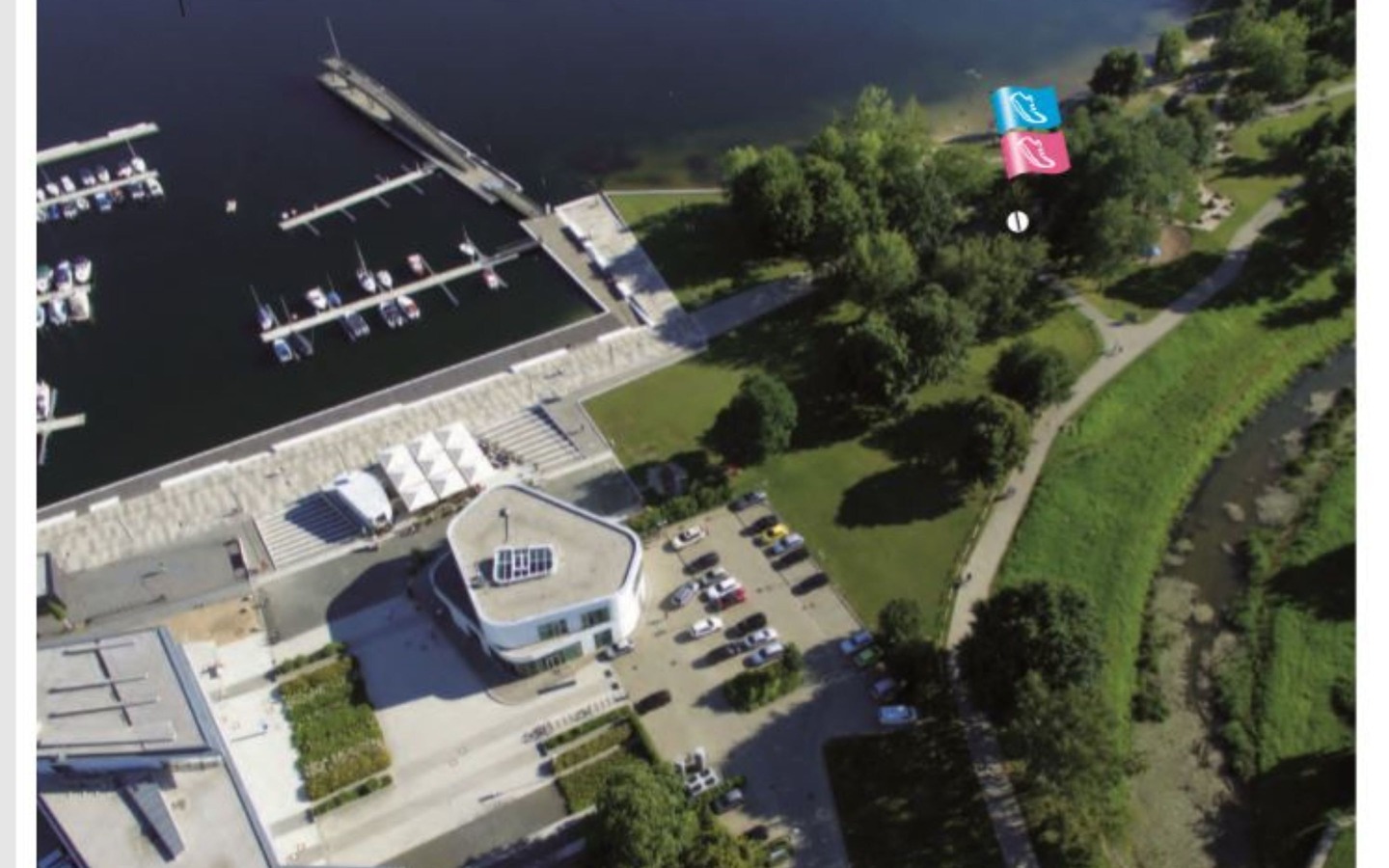 Markierung im Stadthafen, Foto: Stadt Senftenberg, Lizenz: Stadt Senftenberg