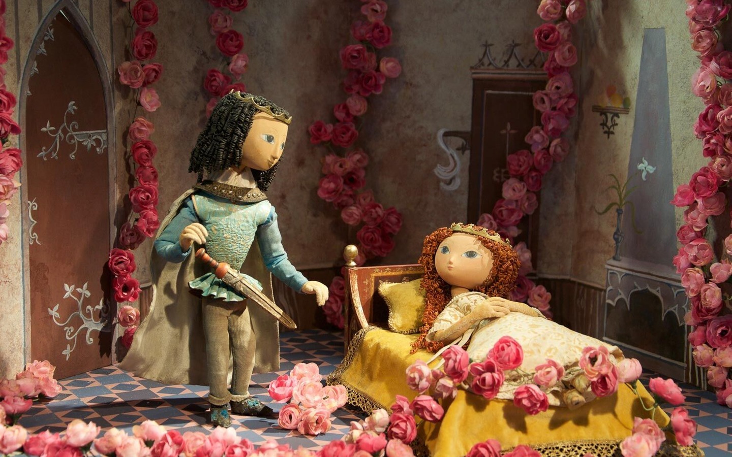 Dornröschen, nachempfundenes Set mit Originalfiguren, Foto: Rolf Hofman, Lizenz: DIAF